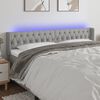 vidaXL T&ecirc;te de lit &agrave; LED Gris clair 183x16x78/88 cm Tissu