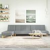 vidaXL Canap&eacute;-lit en forme de L gris clair 255x140x70 cm tissu