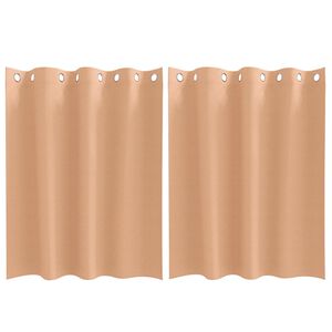 vidaXL Rideaux occultants avec anneaux 2 pc Marron Clair 140 x 140 cm