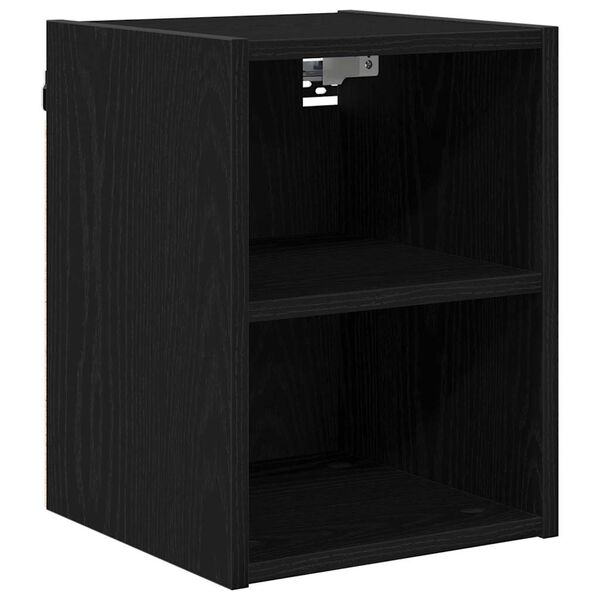 vidaXL Armoire suspendue avec stockage Ch&ecirc;ne noir 30 x 29,5 x 40 cm