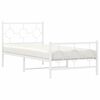 vidaXL Cadre de lit m&eacute;tal sans matelas avec pied de lit blanc 90x200cm