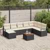 vidaXL Ensemble de canap&eacute; de jardin 9 pcs Noir et blanc