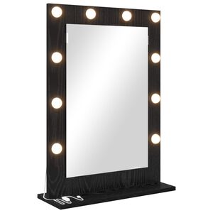 vidaXL Miroir de vanit&eacute; avec miroir Ch&ecirc;ne noir 70 x 50 x 18 cm