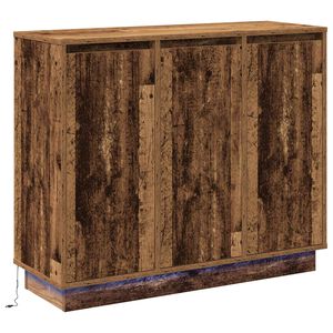 vidaXL Buffet LED Bois ancien 90 x 32 x 75 cm Bois d'ing&eacute;nierie