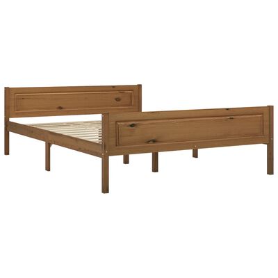 vidaXL Cadre de lit sans matelas pin massif marron miel 120x200 cm