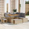 vidaXL Ensemble de canap&eacute; de jardin 8 pcs Beige Poly rotin