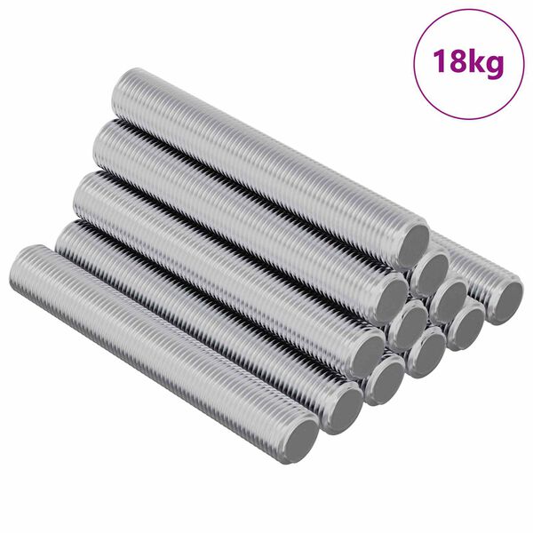 vidaXL Tige filet&eacute;e 1000 pcs Argent&eacute; Acier