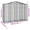 vidaXL Paniers &agrave; gabions arqu&eacute;s 15 pcs 200x50x140/160 cm Fer galvanis&eacute;