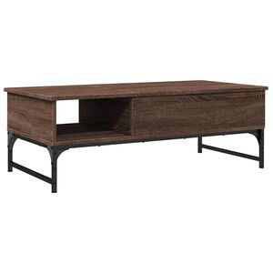 vidaXL Table basse ch&ecirc;ne marron 100x50x35cm bois d'ing&eacute;nierie et m&eacute;tal