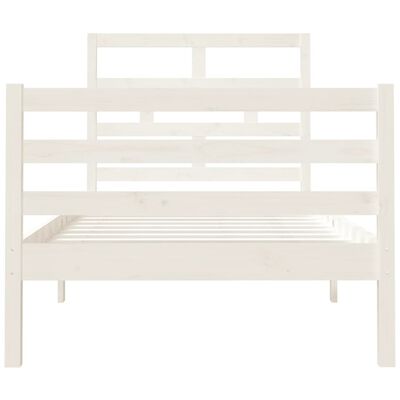 vidaXL Cadre de lit Blanc 90x190 cm Simple Bois massif