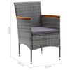 vidaXL Ensemble &agrave; manger de jardin 5 pcs Gris