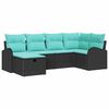 vidaXL Ensemble de canap&eacute; de jardin avec coussin 6 pcs Noir polyrotin