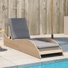 vidaXL Chaise longue avec coussin beige 60x205x73 cm r&eacute;sine tress&eacute;e