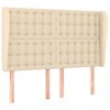 vidaXL T&ecirc;te de lit avec oreilles Cr&egrave;me 147x23x118/128 cm Tissu