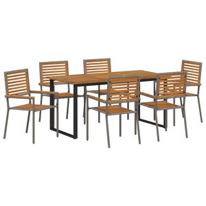 vidaXL Ensemble de salle &agrave; manger pour jardin 7 pc Gris