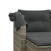 vidaXL Canap&eacute; de jardin 2 places et auvent tabourets gris clair rotin