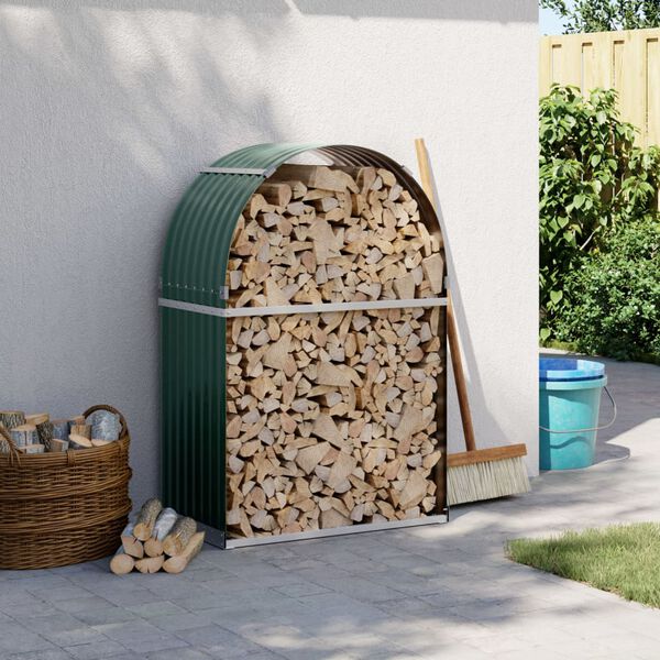 vidaXL Porte-b&ucirc;ches vert 80x45x120 cm acier galvanis&eacute;