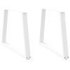vidaXL Pieds de table &agrave; manger en forme de V, 2 pi&egrave;ces, blanc, 100 x (72-73,3) cm, acier