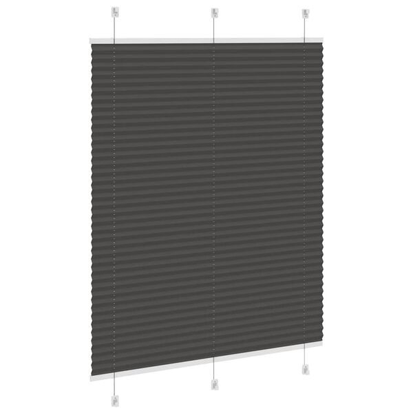 vidaXL Store pliss&eacute; noir 105x100 cm largeur du tissu 104,4cm polyester