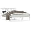vidaXL Cadre de lit m&eacute;tal sans matelas et t&ecirc;te de lit blanc 135x190 cm