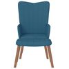 vidaXL Chaise de relaxation avec repose-pied Bleu Velours