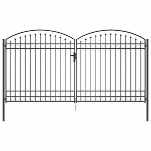 vidaXL Porte de Cl&ocirc;ture avec verrouillage Gris 301 x 224,5 cm Acier