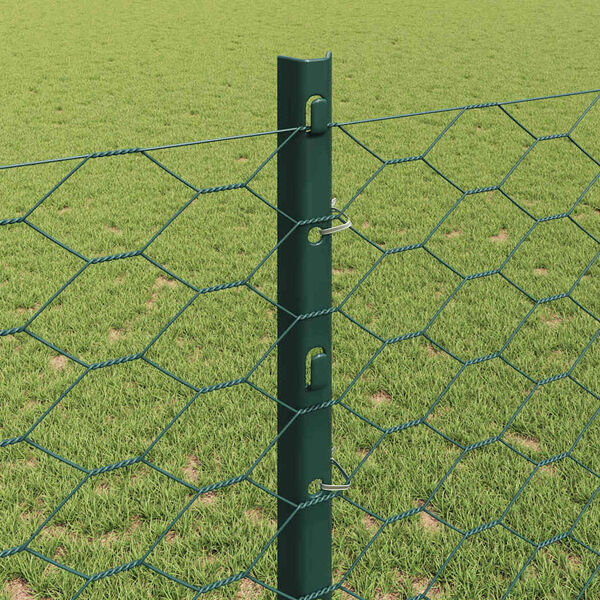 vidaXL Cl&ocirc;ture avec poteau Vert 1,2 x 10 m Acier et PVC
