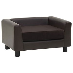 vidaXL Canap&eacute; pour chien Marron 60x43x30 cm Peluche et similicuir