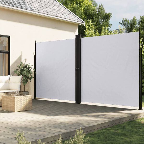 vidaXL Auvent lat&eacute;ral r&eacute;tractable blanc 220x1000 cm