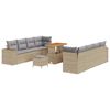 vidaXL Ensemble de canap&eacute; de jardin Beige et Gris clair polyrotin