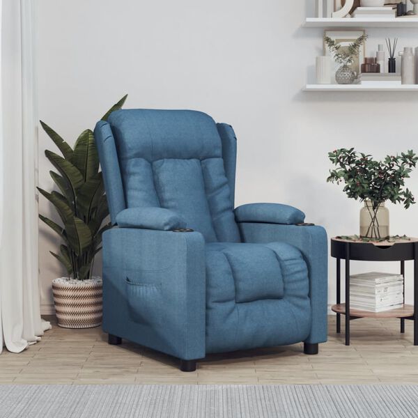 vidaXL Fauteuil inclinable Bleu Tissu