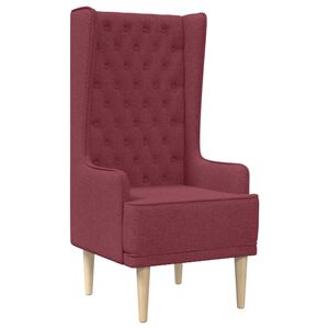 vidaXL Chaise &agrave; dossier haut avec boutons capitonn&eacute;s Bordeaux Tissu