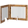vidaXL Porte de chien pliable avec supports 2 pcs Bois ancien 200,5 cm