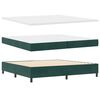 vidaXL Lit &agrave; ressort LED avec matelas Vert fonc&eacute; 200 x 200 cm tissu