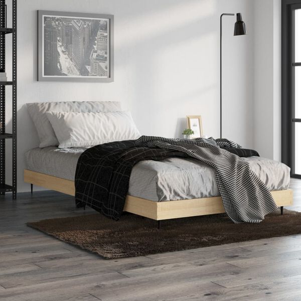 vidaXL Cadre de lit sans matelas ch&ecirc;ne sonoma 100x200 cm