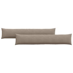 vidaXL Coussins de canap&eacute; 2 pcs Taupe 200 x 40 cm tissu