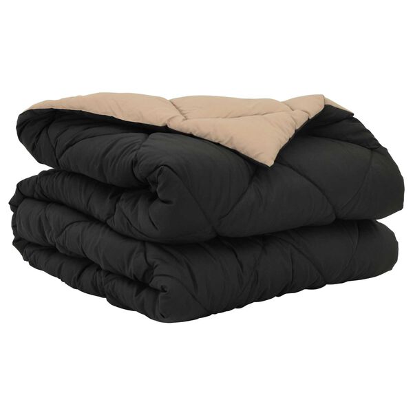 vidaXL Duvet d'&eacute;t&eacute; simple Noir et Taupe 200 x 135 cm Microfibre