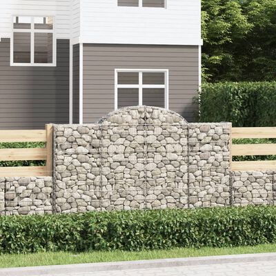 vidaXL Paniers à gabions arqués 18 pcs 200x30x120/140 cm Fer galvanisé