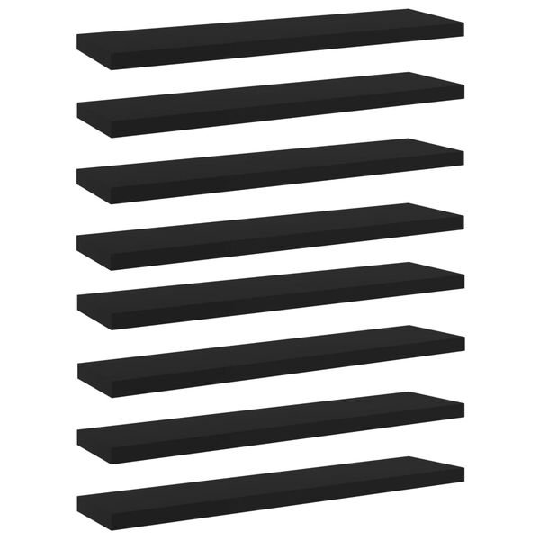 vidaXL Panneaux de biblioth&egrave;que 8 pcs noir bois d&rsquo;ing&eacute;nierie