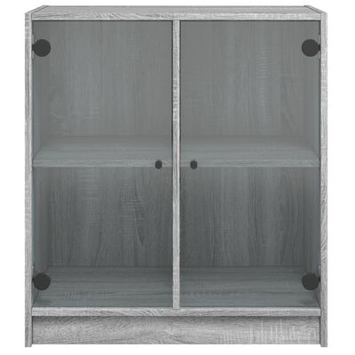vidaXL Armoire latérale avec portes en verre sonoma gris 68x37x75,5 cm