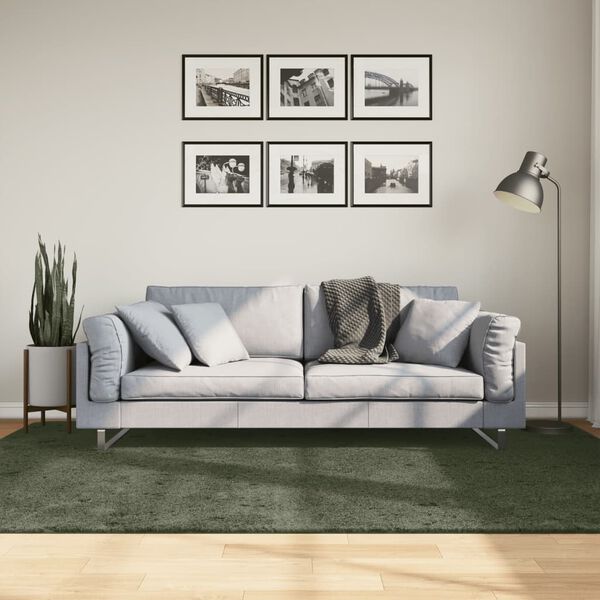 vidaXL Tapis HUARTE &agrave; poils courts doux lavable vert for&ecirc;t 160x230 cm