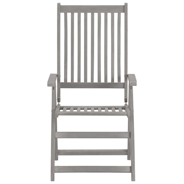 vidaXL Chaises inclinables de jardin lot de 6 Gris Bois solide acacia