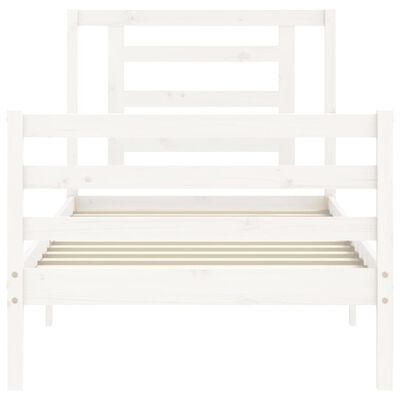 vidaXL Cadre de lit sans matelas blanc 90x200 cm bois massif