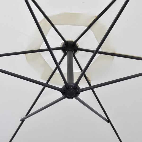 vidaXL Parasol de jardin en porte-&agrave;-faux 3 m blanc sable