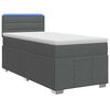 vidaXL Lit de box spring avec matelas et LED Gris fonc&eacute; 90 x 190 cm