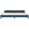 vidaXL Cadre de lit sans matelas bleu fonc&eacute; 200x200 cm velours