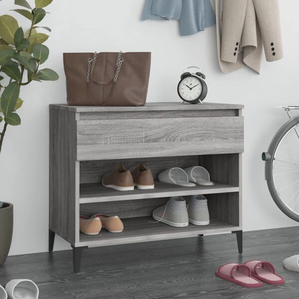 vidaXL Armoire &agrave; chaussures Sonoma gris 70x36x60 cm Bois d'ing&eacute;nierie