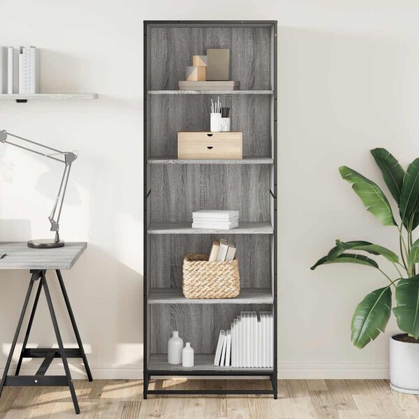 vidaXL Biblioth&egrave;que sonoma gris 60x35x170,5 cm bois d'ing&eacute;nierie