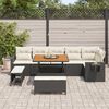 vidaXL Ensemble de canap&eacute; de jardin 9 pcs Noir polyrotin