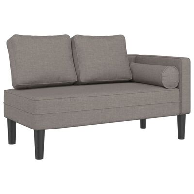 vidaXL Chaise longue avec coussins taupe tissu